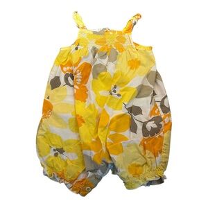 Vintage Carters Yellow Floral Romper Size 18 Months